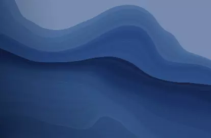 Ακανόνιστου σχήματος κύματα σε μπλε αποχρώσεις με ρόλο και όνομα στελέχους γραμμένο επάνω.
